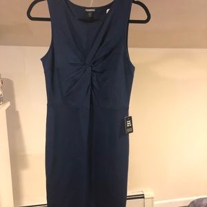 NWT Express knot front small blue dress